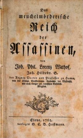 Das meuchelmörderische Reich der Assassinen