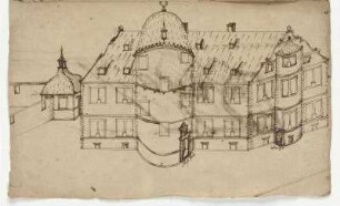 Fahre, Entwurf für ein Lustschloss, perspektivische Ansicht