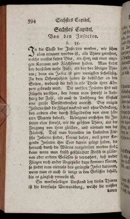 Sechstes Capitel. Von den Insecten.