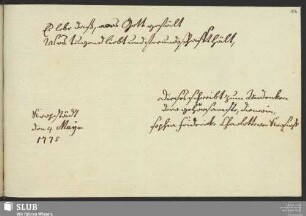 Bl. 17r: Sophia Friderike Charlotte von Krosigk. Kropstadt, 04.05.1775.