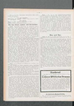 Nachruf : [Lehrer Wilhelm Bruns]