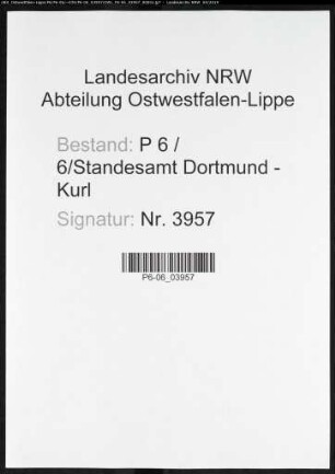 Sterberegister Standesamt Dortmund-Kurl (XV)