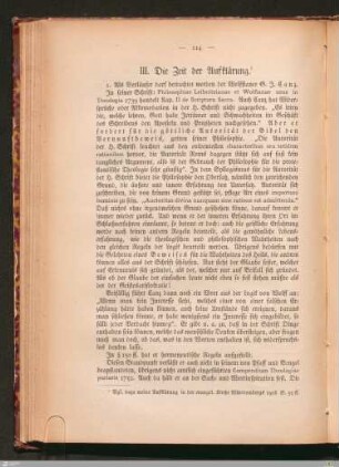 III. Die Zeit der Aufklärung