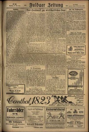 Zweite Ausgabe vom Samstag, den 16. Mai 1925.