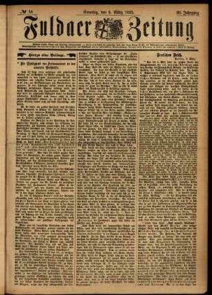 Erste Ausgabe vom Sonntag, den 05. März 1893.