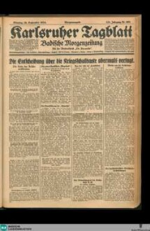 Karlsruher Tagblatt, Morgenausgabe