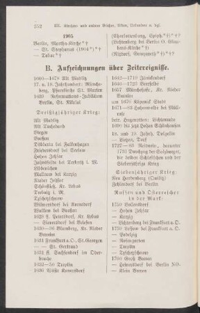B. Aufzeichnungen über Zeitereignisse