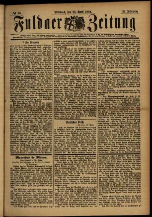 Ausgabe vom Mittwoch, den 25. April 1894.