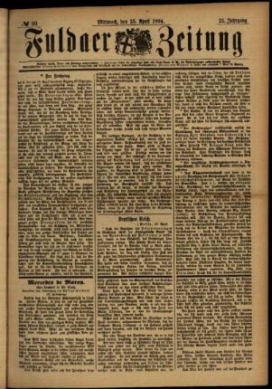 Ausgabe vom Mittwoch, den 25. April 1894.