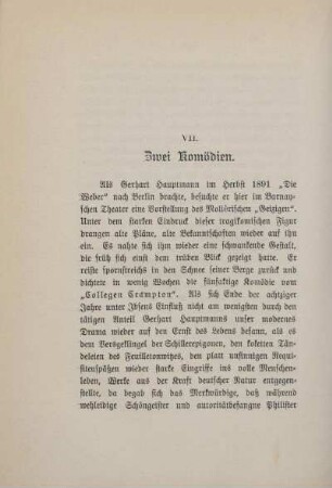 VII. Zwei Komödien