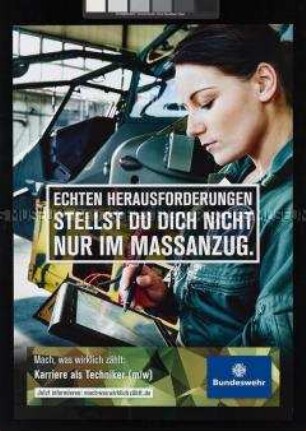 Plakat der Anwerbekampagne "Mach, was wirklich zählt" des Bundesministeriums der Verteidigung