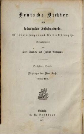 Dichtungen, 3. Dramatische Gedichte
