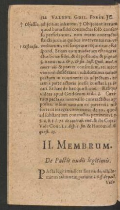 II. Membrum. De Pactis nudis legitimis.