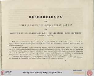 Beschreibung des Heidelberger Schlosses nebst Garten
