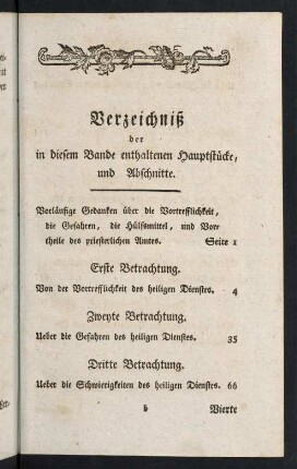 XVII-XXIV, Verzeichniß der in diesem Bande enthaltenen Hauptstücke, und Abschnitte