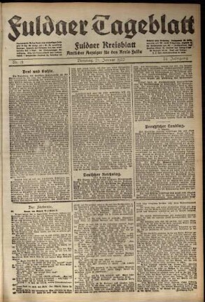 Ausgabe vom Dienstag, den 24. Januar 1922.