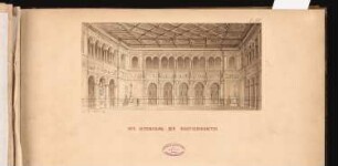 Berliner Rathaus (Rotes Rathaus) Schinkelwettbewerb 1857: Perspektivische Ansicht des Sitzungssaales der Stadtverordneten