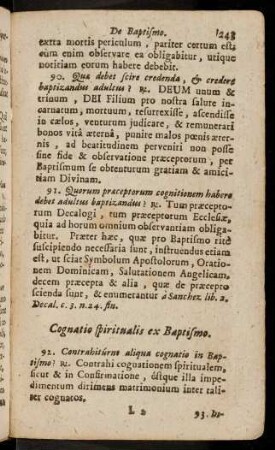 243-250, Cognatio spiritualis ex Baptismo