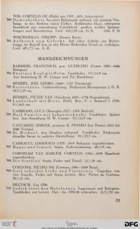 Handzeichnungen (Nr. 302-327)