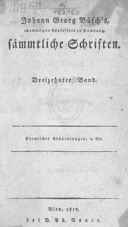 13: Vermischte Abhandlungen : Bd. 1