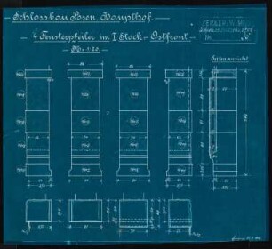 Königliches Residenzschloss Posen, Posen: 4 Fensterpfeiler 1.OG Ostseite 1:20