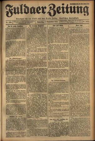Ausgabe vom Samstag, den 07. November 1925.
