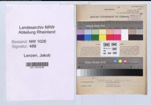 Entnazifizierung Jakob Lenzen , geb. 20.11.1877 ()