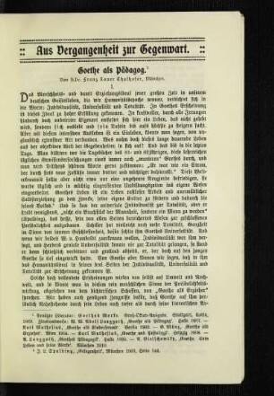 Goethe als Pädagog