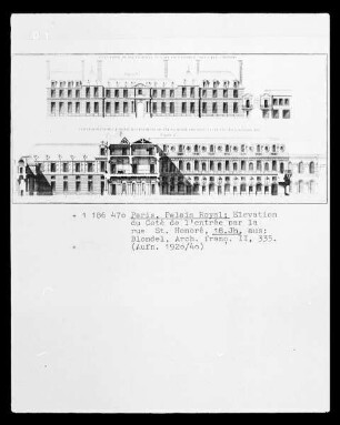 Paris, Palais Royal, Fassadenaufriss