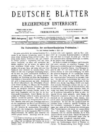 Die Universitäten der nordamerikanischen Freistaaten