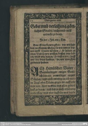 Gebet umb verleihung göttlicher Gnade, recht und mit andacht zu beten