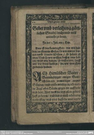 Gebet umb verleihung göttlicher Gnade, recht und mit andacht zu beten