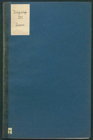 Gedichte des Friedrich Rehorn zu Niederwetz während den Feldzügen 1870 + 71