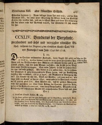 405-440, Benedictus XIV.