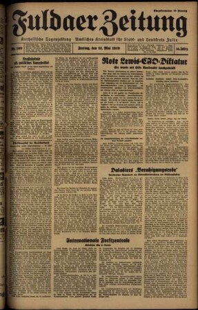 Ausgabe vom Freitag, den 12. Mai 1939.