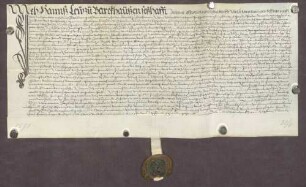 Gültbrief von Hans Lew von Berghausen gegen die geistliche Verwaltung Durlach