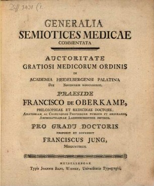 Generalia semiotices medicae commentata