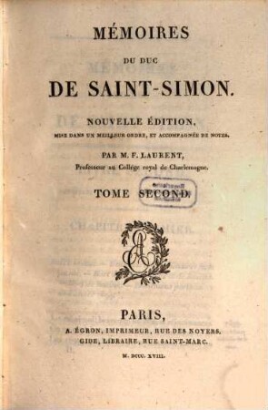 Mémoires du duc de Saint-Simon. 2