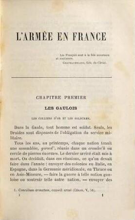 L' armée en France : Histoire et organisation depuis les temps anciens jusqu'a nos jours, 1