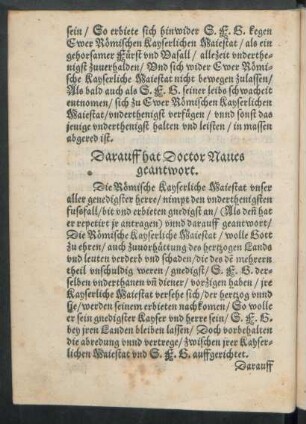 Darauff hat Doctor Naves geantwort.