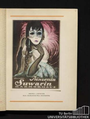 "Prinzessin Suwarin", Marmorhaus, Original: I. Fennecker, Druck: Plakatkunstdruck Eckert, Berlin-Schöneberg