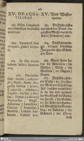 XV. De Aquatilibus