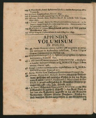 Appendix Voluminum In Folio