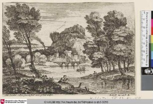 [View of a Mountainside Village; Landschaft mit einem Bergdorf]