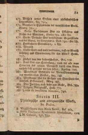 51-57, Sectio IIII.: Philologische und antiquarische Werke