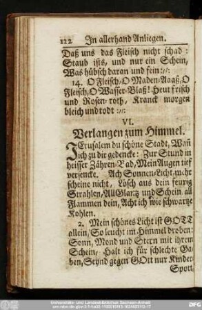 VI. Verlangen zum Himmel.