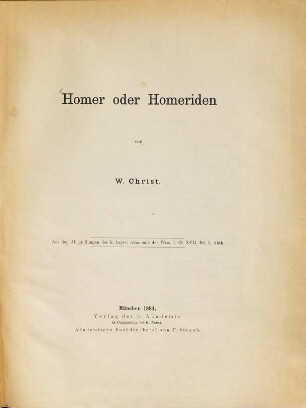 Homer oder Homeriden
