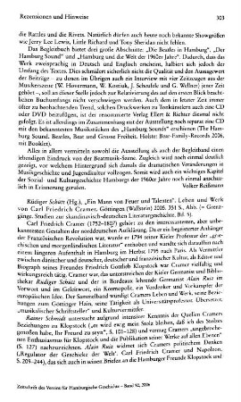 "Ein Mann von Feuer und Talenten", Leben und Werk von Carl Friedrich Cramer, Rüdiger Schütt (Hrsg.), (Grenzgänge, 5) : Göttingen, Wallstein, 2005