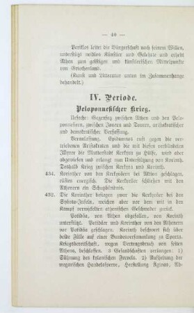IV. Periode. Peloponnesischer Krieg