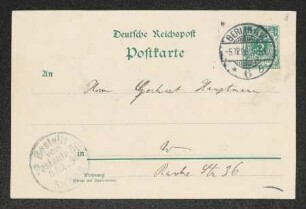 Brief von Otto Brahm an Gerhart Hauptmann